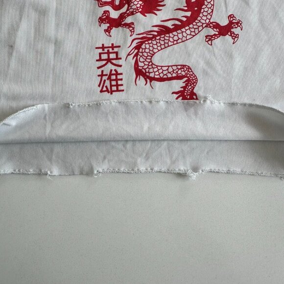 SHEIN | Cropped Tank Top | Small | White/Red - Dragon print | Stretch Cotton - Picture 5 of 13